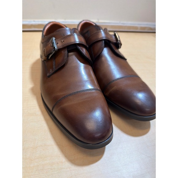 Steve Madden Covet Brown Leather Monk Strap Cap Toe Dress Shoes Mens 10 COVE02M1 main image 8
